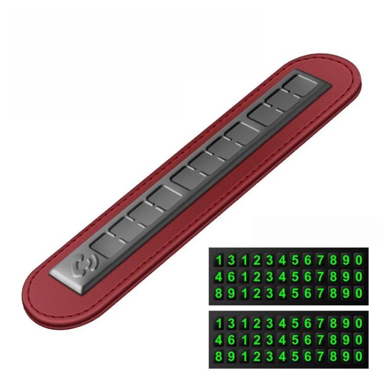 Temporary parking phone number sign, red with green illuminated digit display