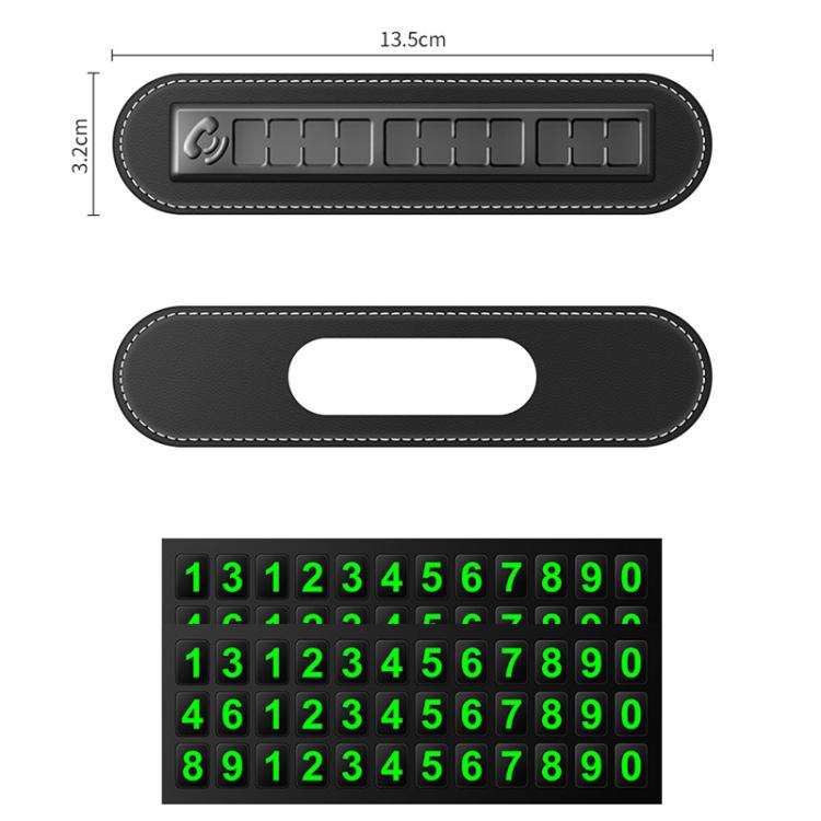 Temporary parking phone number sign, black front view with number window and key blocks