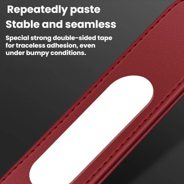 Temporary parking phone number sign, red with stitched edge and number window