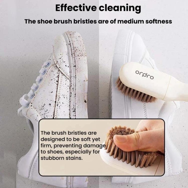 Ordpro Multifunctional Rotatable Long-Handle Cleaning Brush Portable Soft-Bristle Shoe Brush