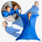 Blue children’s sensory body sock, child wearing a winged opening