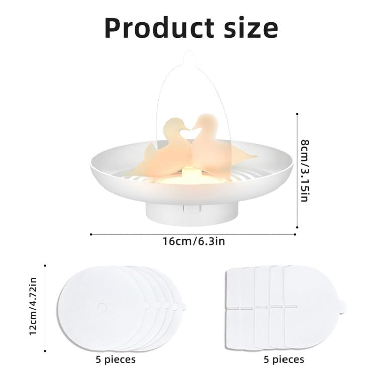 Flea trap product size diagram with white round base and included adhesive discs