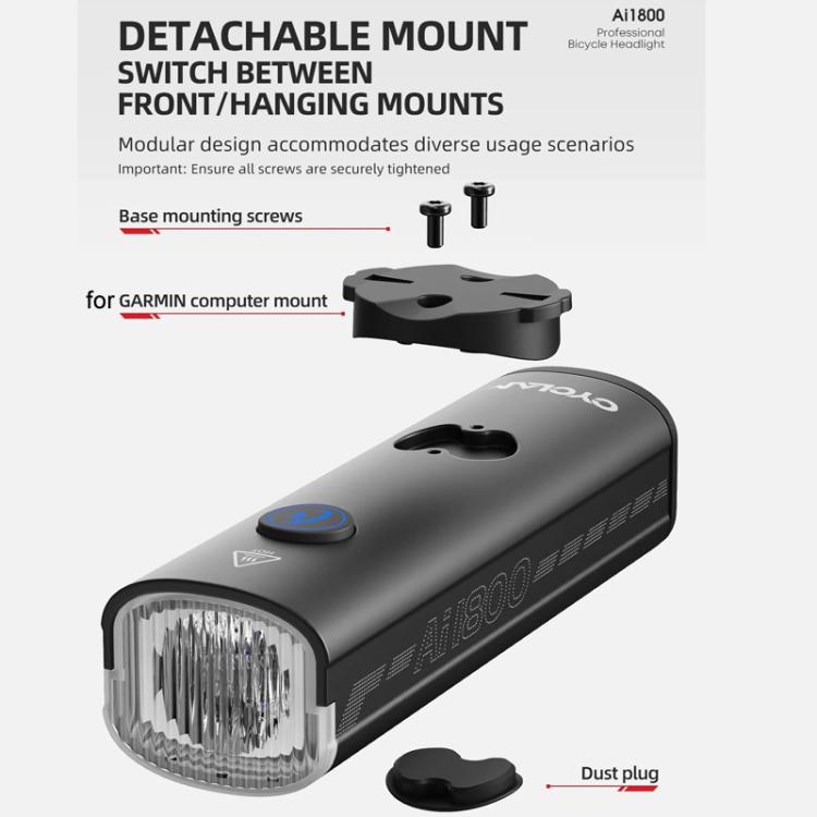 CYCLAMi AI1800 Bicycle Headlight Waterproof High-Intensity Night Riding Flashlight, AI1800