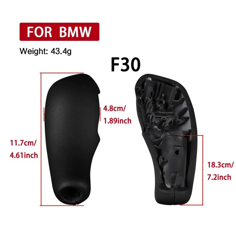 Black gear shift knob cover silhouette with size measurements