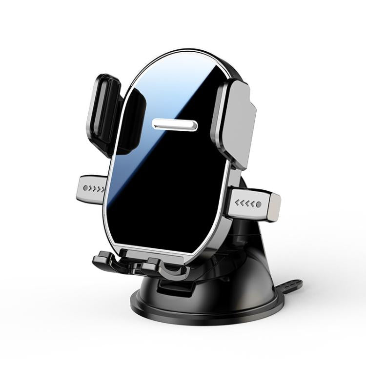 Black phone holder with vent-style side grips and rotating cradle mount