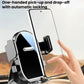 Rotating car phone holder with open cradle for one-handed pickup