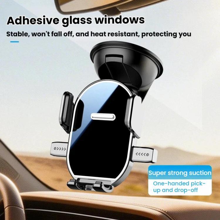 Suction cup car phone holder with vent clips and rotating black cradle