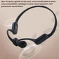 Dark gray bone conduction hearing aid headset with ear clips and side mic module