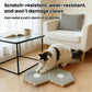 Light tan hexagonal cat scratcher mat with honeycomb surface and round center cutout