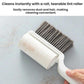 White lint roller brush with gray bristle roll removing dust and hair