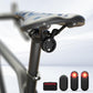 Black bike tail light mount bracket attached under bicycle saddle with mounting holes