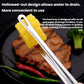 Stainless steel hollow tongs with draining perforations on the gripping end