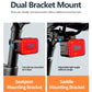 Bicycle tail light showing red glow on bracket with adjustable mounting angles