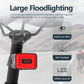 Bicycle-mounted radar tail light with red LED window and radar waveform display