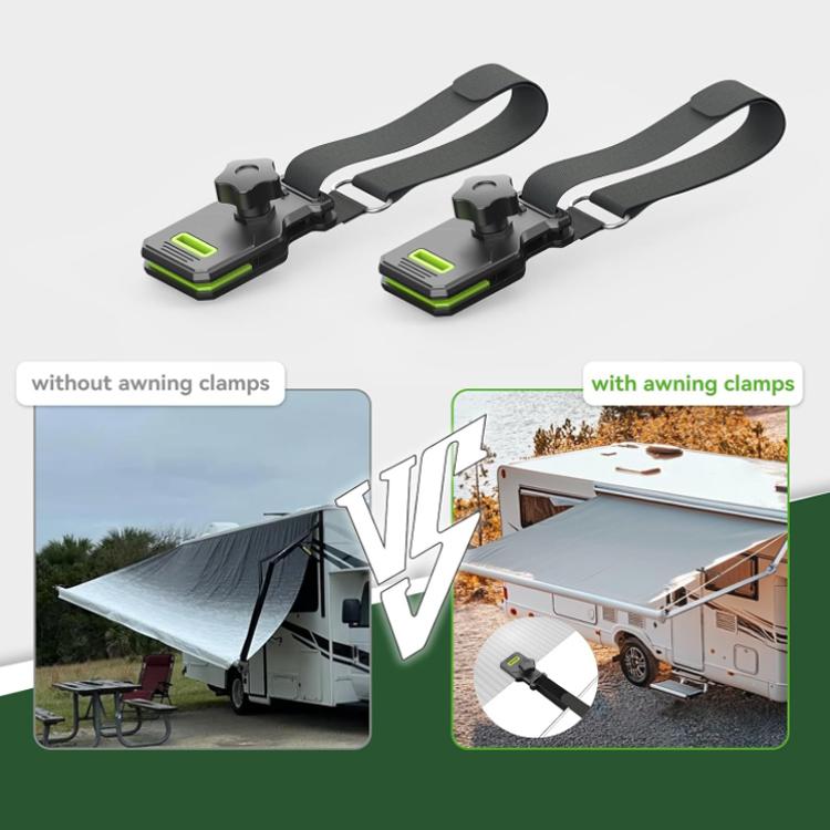 2pcs /Pack RV Accessories Outdoor Awning Clips Nylon Windproof Rope Hook Clips, Small, Large