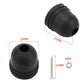Black rubber RV door bumper pad with 25mm width, 32mm height, 4mm mounting hole