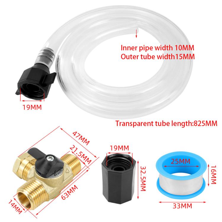 RV Water Heater Check Valve and Water Pipe Antifreeze Conversion Kit, 4pcs /Set, 6pcs /Set