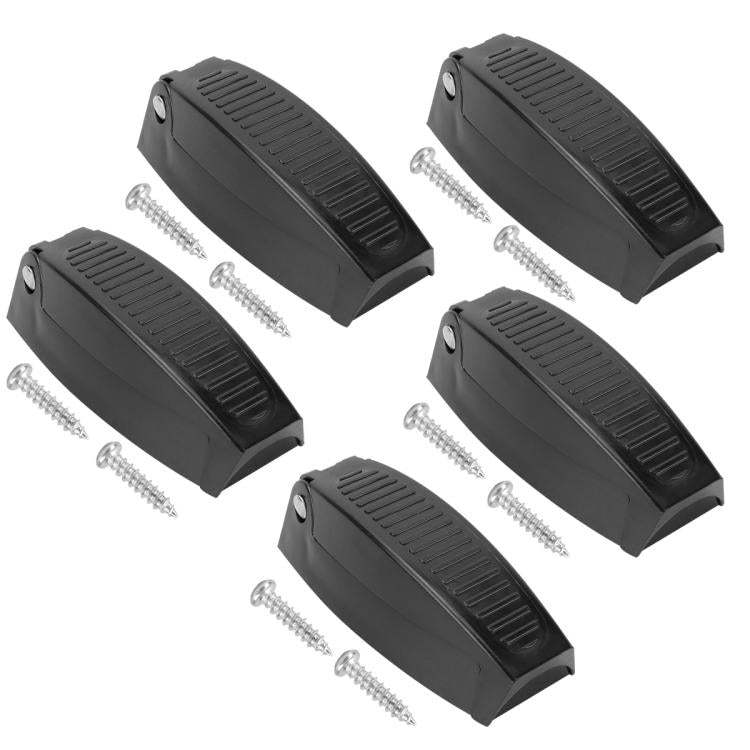 RV luggage door fixing clips kit in black with included metal screws