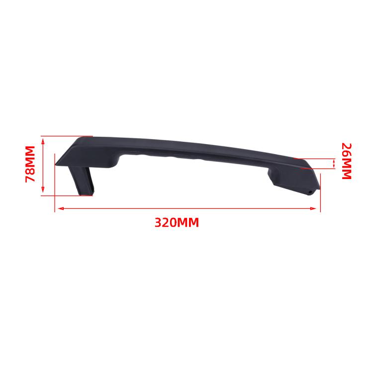 Black exterior handle with mounting ends, 320mm length