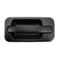 Black exterior door handle with textured grip, molded housing