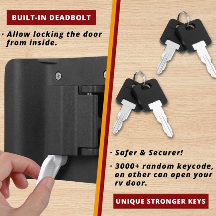 RV Trailer/Ship Cabin Inside And Out Double-Opening Silent Door Handle Lock