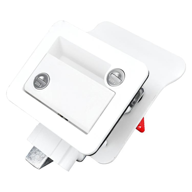 RV Conversion With Internal And External Opening Metal Panel Door Latches, White, Chrome