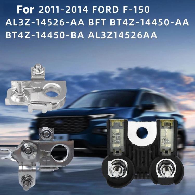 Bipolar battery terminals kit with two metal posts and insulated base for vehicle battery