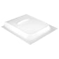 White RV door lock UV cover panel with raised top latch opening