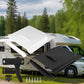 RV door lock UV cover kit with open white and black panels and black handle
