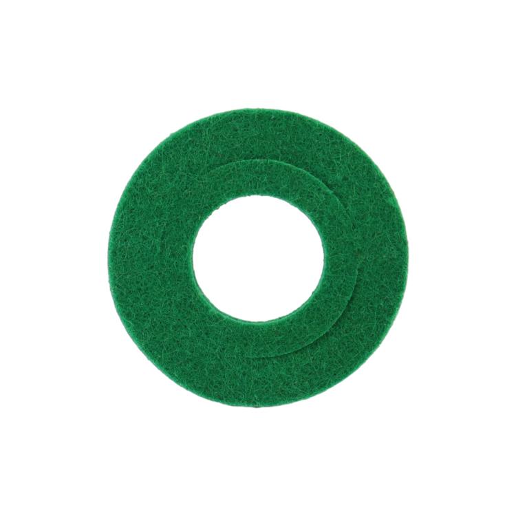 Green circular battery terminal felt washer