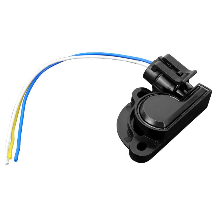 Throttle position sensor with tail wire, black housing with electrical connector