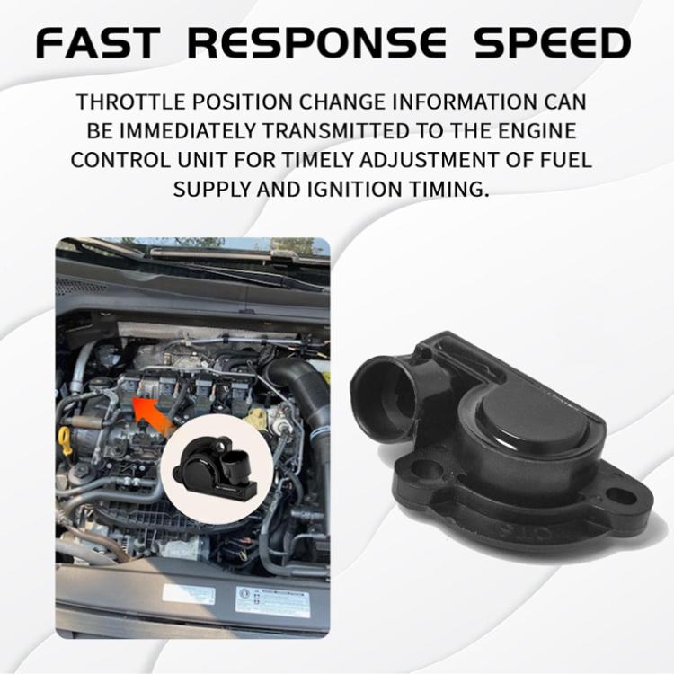Throttle position sensor with tail wire, black sensor with attached wiring