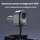 120W Car Cigarette Lighter With Voltage Display Car Phone Charger With Spring Cable, GE09