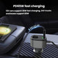 Compact car charger adapter with LED indicator, retractable connector cable, GE08