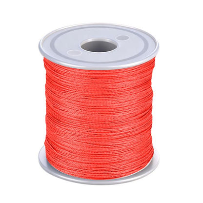 Red fishing rod tying line spool for guide wire tie-down and binding