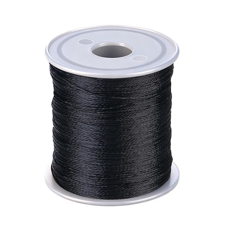 Black fishing rod tying line spool for guide wire tie-down and binding