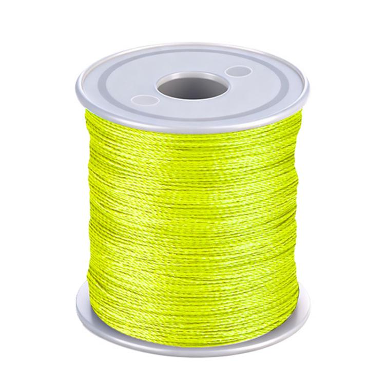 Yellow fishing rod tying line spool for guide wire tie-down and binding