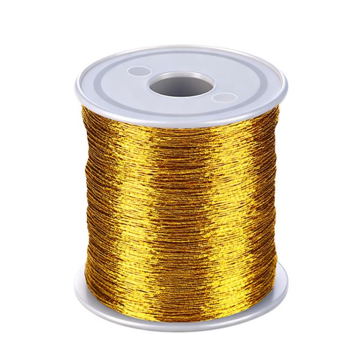 Gold fishing rod tying line spool for guide wire tie-down and binding