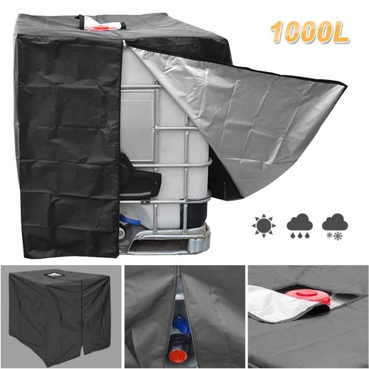 Black IBC tote cover with zippered front flap and top access port, full coverage
