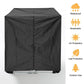 Black IBC tote cover with vertical seam and top access opening for outdoor use