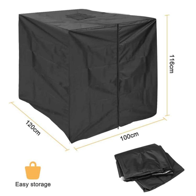 Black IBC tote cover with zippered front and included storage bag