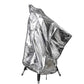 Silver telescope rain cover with triangular shape and adjustable tie-down points