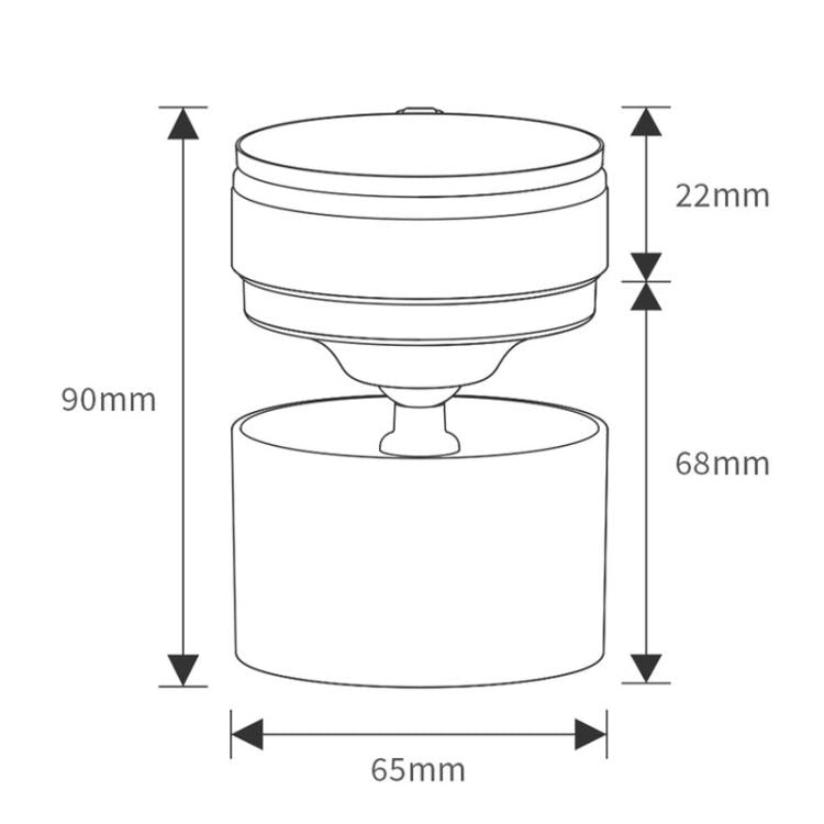 Adjustable magnetic car reading light, cylindrical head and base with stem