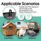 Black ultrasonic dog bark suppressant device with built-in hanging loop and buttons