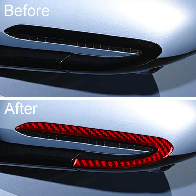 Red carbon-fiber style rearview mirror decorative sticker effect on car side mirror