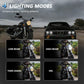 5.75-inch motorcycle headlight showing illuminated beam patterns for low and high modes
