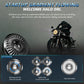 5.75-inch motorcycle headlight with flowing halo welcome glow on black housing
