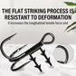 Black treble fishing hook with two outward barbs and split-ring eye, bait holder spikes