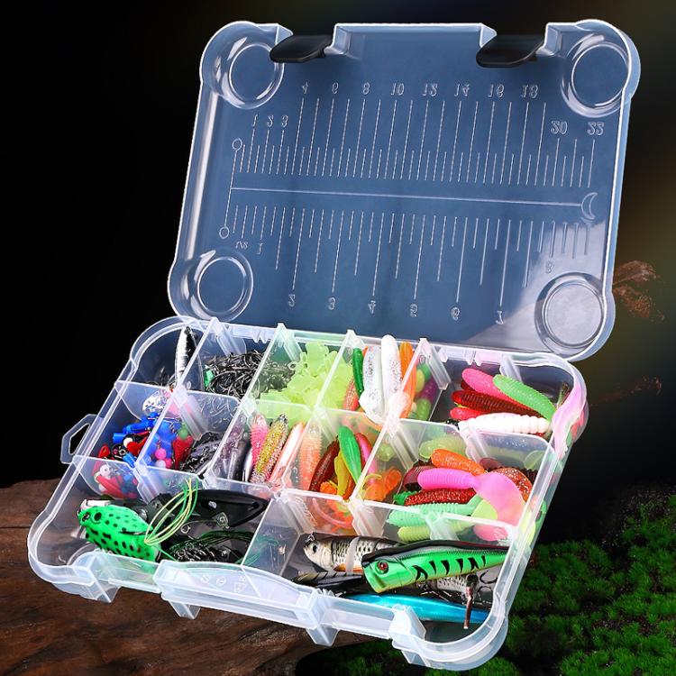 385-piece fishing lure box with assorted crankbaits, lures, and hooks
