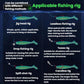 Assorted green swimbait lures shown with multiple fishing rig hook setups